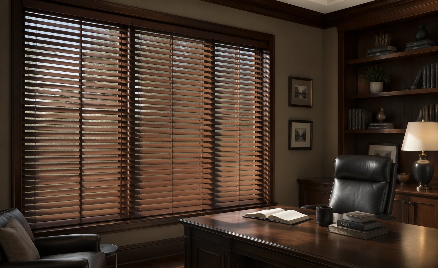 Wood Blinds installed by TruShade